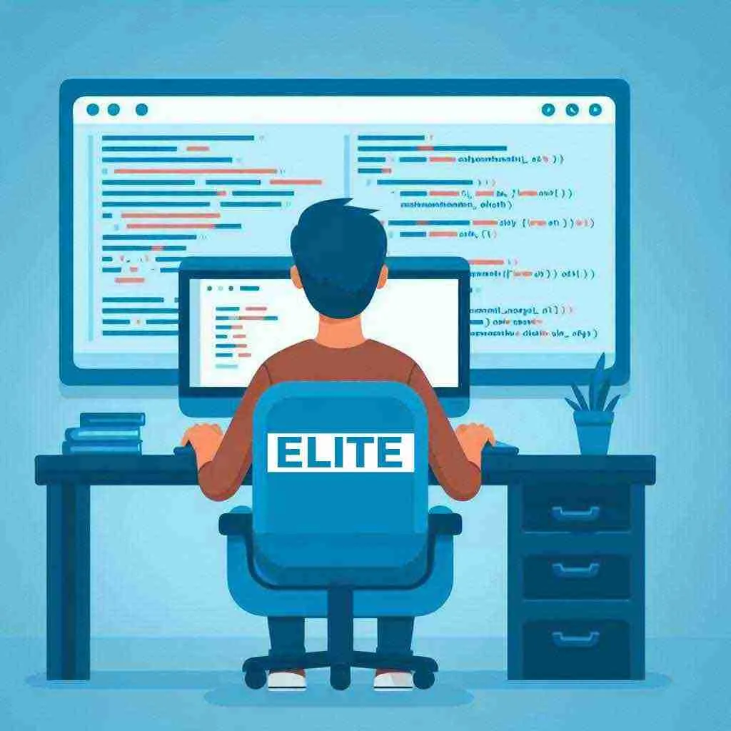 person sitting at computer coding